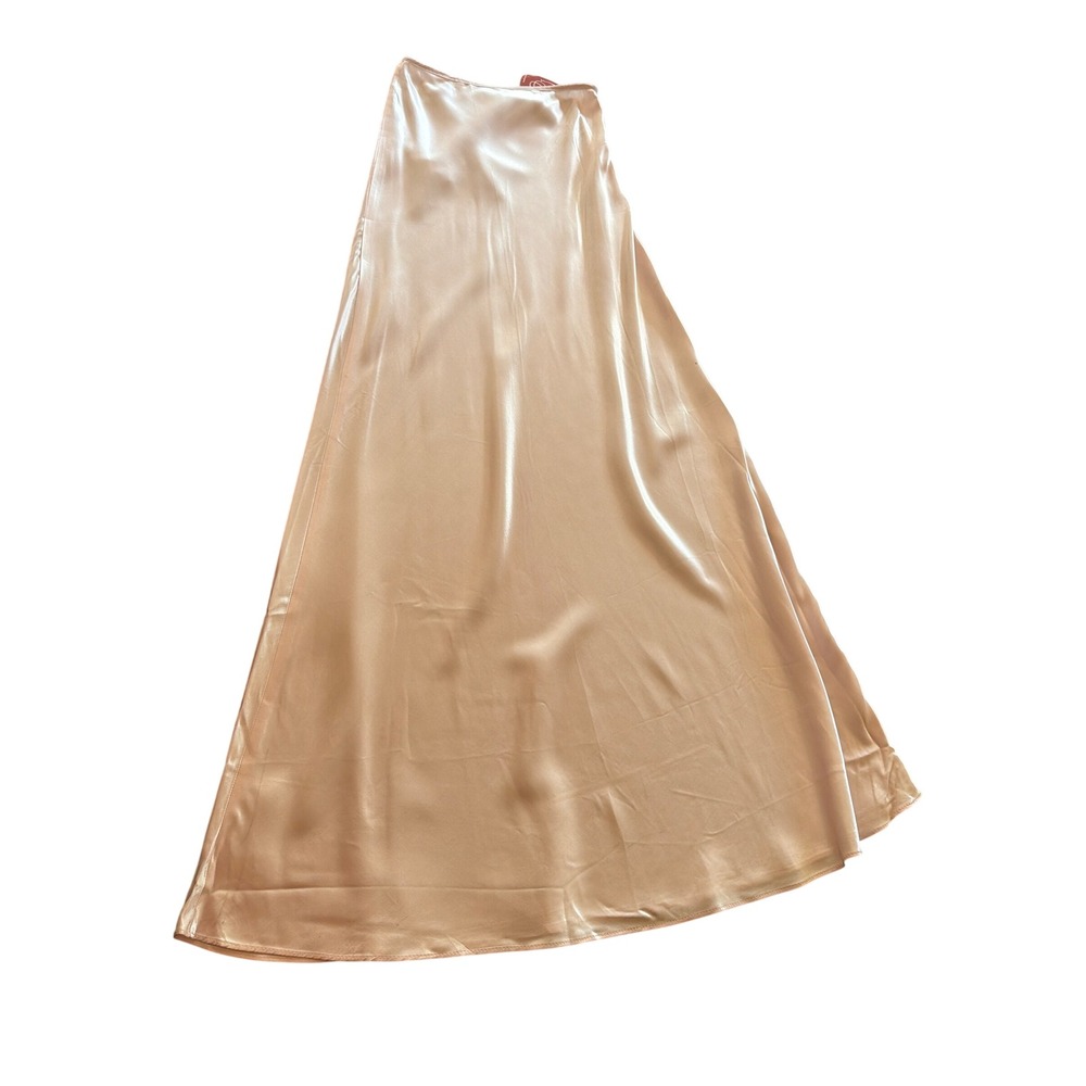 Milano Satin Maxi Skirt in Light Champagne
